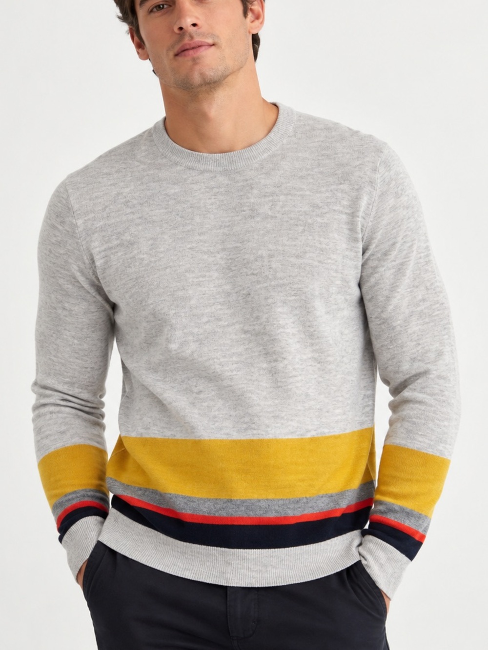 Ted Baker London Men’s Wool Blend Colorblock Crewneck Sweater Size 3
